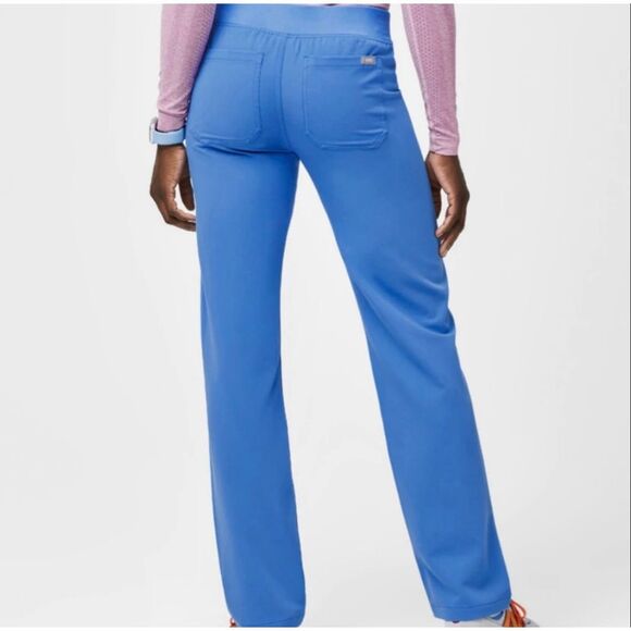 Figs Livingston Basic Pants Scrubs, Women’s M/T, Capri Blue - Picture 2 of 9